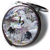 MADDesign Mother of Pearl Compact Mirror Round Double Sided Folding Magnify Crane Apricot Tree Design