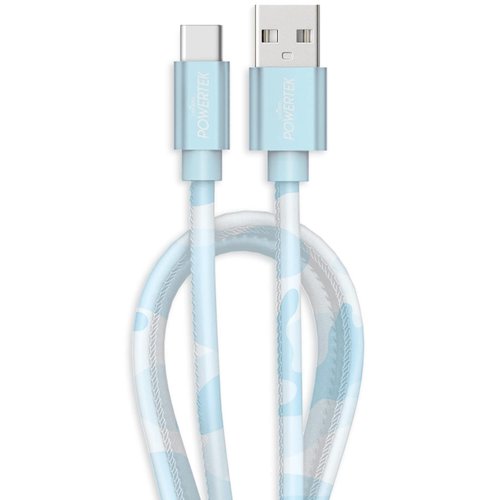 LIQUIPEL USB Type C Cable 6ft, USB A 2.0 to USB-C Fast Charger Extra Long Durable, Camo Color Cables (Blue)