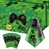 PIXHOTUL 4 Pcs Video Game Party Tablecloths, 51" x 86" Plastic Disposable Table Covers Blue Gaming Birthday Party Decorations for Boys Kids' Teens Party Supplies (Green, 51'' x 86'')