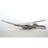 Generic Long turquoise blue stone silver metal tribal design alligator hair clip