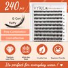 Lash Clusters DIY Lash Extensions, D Curl Individual Lashes Clusters Lashes Wispy Lash Extensions Natural Look Eyelash Clusters Mix 8-16mm(40D-0.07D-8-16mm)