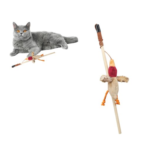 SPOT Ethical Skinneeez Forest Friends Wand Cat Toy for All Breed Sizes