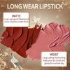 Catkin Matte Lipsticks Nude Lipstick Long Lasting Lipstick Lip Makeup Waterproof Matte Moisturizing Smooth Soft High Impact Lip Color Infused with Vitamin E and Avocado Oil