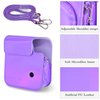 Sunmns Mini 12 Instant Camera Case, PU Leather Protective Compact Case Compatible with Instax Mini 12 Instant Camera (Bright Purple)