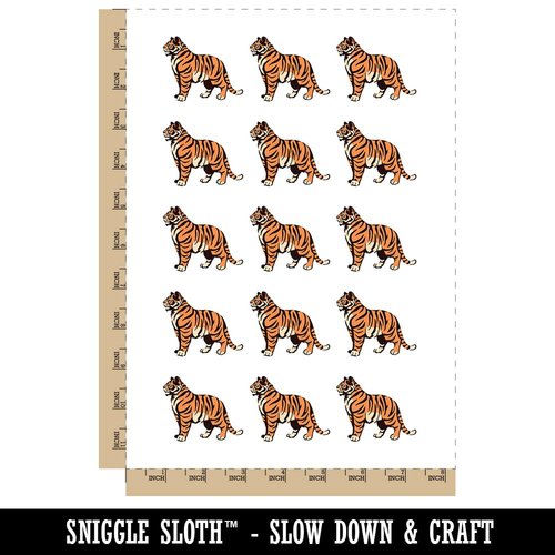 Regal Standing Bengal Tiger Temporary Tattoo Water Resistant Fake Body Art Set Collection - 15 2" Tattoos (1 Sheet)
