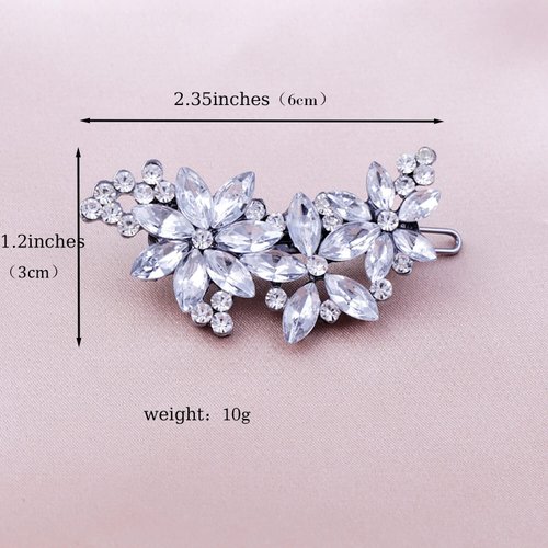 Golewedy Rhinestone Hair Clips（4PCS）Fancy Bridal Hair Clips Crystal Hair Clip Barrette Hair Barrettes for Women Rhinestone Hair Accessories