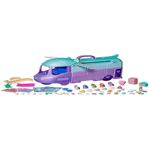My Little Pony Playset Mini World Magic Mare Stream, Buildable Trailer Camper Van, Mini Toys for Girls and Boys Age 5 and Up