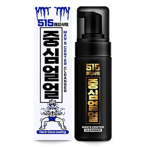중심얼얼 Joongsim Ulul 515 Mens Cleanser, Cooling Menthol Intimate Remove Odor Hygiene Foam Body Wash 5.07 fl. oz
