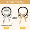 HINZIC 2Pcs Bow Hair Ties Gold Silver Bowknot Hair Scrunchies Elastics Metal Ponytail Holder Christmas Valentines Hair Accessories for Women Teen Long Thick Thin Curly Hair