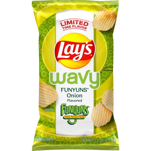 Lay's Wavy Funyuns Onion Flavored Potato Chips Ranch, 7.5 Oz