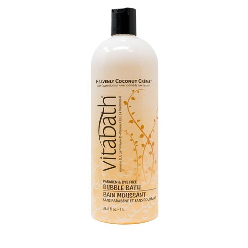 Vitabath Heavenly Coconut Crème Bubble Bath Rich Foaming Bubbly Soak & Relaxing Aromatherapy Moisturizing & Nourishing Indulgent Suds for Women & Men All Skin Types - 33.8 fl oz