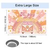 Mocsicka Groovy Birthday Banner Retro Hippie Boho Daisy Party Decorations for Girls Kids Rainbow Groovy Happy Birthday Party Background for Indoor Outdoor Supplies (Yellow, 70.8 x 43.3 Inch)