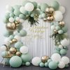 PartyWoo Boho Green and Gold Balloons, 140 pcs Boho Green and Chrome Gold Balloons Different Sizes Pack of 18 Inch 12 Inch 10 Inch 5 Inch for Balloon Garland as Birthday Decorations, Party Decorations