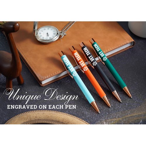 InnoBeta Vet Tech Gifts, Ballpoint Pen Set of 4, Appreciation Gifts for Veterinary Technologists on Christmas, Birthday and End of Year