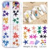 GULELAYAR 3 Boxes Summer Beach Nail Art Rhinestones, 3D Ocean Nail Charms Starfish Conch Sea Series Nail Art Designs Accessories Nail Art Rivets Manicure DIY Seashell Nail Decorations for Women Girls