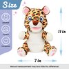 Hopearl Plush Cheetah Hand Puppet Leopard Wildlife Puppet with Open Movable Mouth for Imaginative Play, Role Play, Interactive Toy for Storytelling Teaching Puppet Theater, Gifts for Kids, Brown, 11''