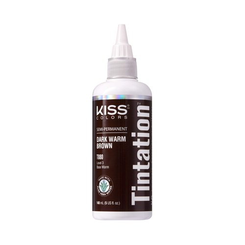 Kiss Tintation Semi-Permanent Hair Color Treatment 148 mL (5 US fl.oz) (Dark Warm Brown)