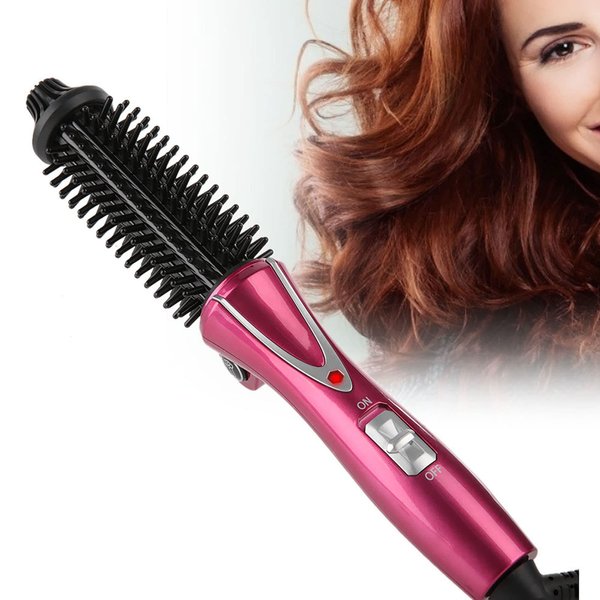 Hair Curler Brush, Folding Curling Heated Round Brush Straightener Mini Portable Travel Anti Static Dual Ionic Ceramic Thermal Styler Hair Styling Tool Hot Air Styling Brush for Volume and Soft Curls