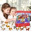 Christmas Advent Calendar Cat Dog Figurines - 2024 Christmas Holiday Gift Animals for Kids and Adults, 24 Boxes Countdown Calendar to Christmas Centerpiece Home Decorations