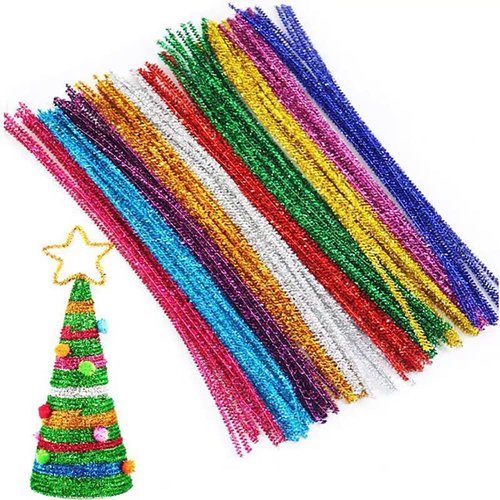 100 PCS Pipe Cleaners Craft Supplies Multi-Color Chenille Stems for Art and Craft Projects Creative DIY Decorations (18)