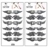 Tattoos 2 Sheets Angel Wings Cartoon Tattoo Art Fashion Temporary Tattoos Body Art Stickers Fake Waterproof Removable Stickers Party for Teens Men Women (08)