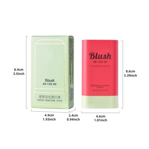 LAMUSELAND Cream Blush Stick, Multi Use Waterproof Natural Face Blush, Moisturize, Long-lasting, Pigmented & Blendable, Matte Makeup Blush Stick for Cheeks Eyes Lips (coral orange)