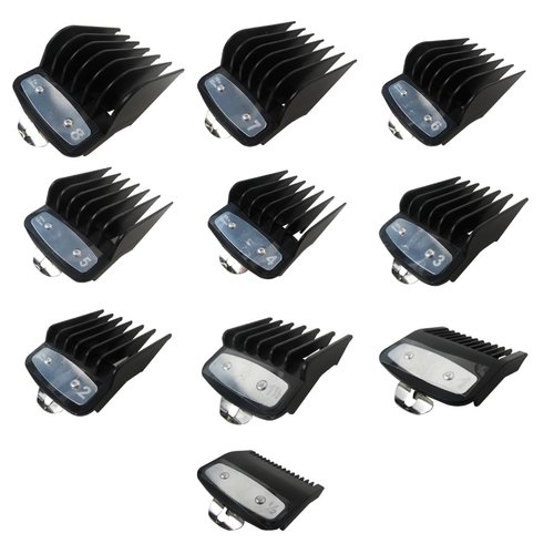 INGQI New 3170-400 Hair Clipper Guards Guides Set, 10pcs 1/16", 1/8", 3/16", 1/4", 3/8", 1/2", 5/8", 3/4", 7/8" and 1" Cutting Guides for Wahl 1919/8504/ 6200/6211/ 6102/2150