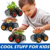 Oriate T-rex Dinosaur Toy Cars for Kids 3-8, Friction Powered Monster Truck with Mechanical Motor, Push n Go Car Stunt Play Party 209-R3