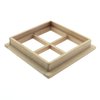 RLECS Wooden Dollhouse Square Window 2.75 x 2.75 Wood Color 4 Pane Window 1/12 Dollhouse Miniature Accessories