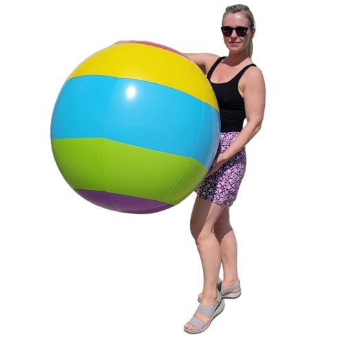 Zugar Land HUGE 48" Colorful Beach Ball Inflate (Vinyl) Perfect for Events, Jumbo Game Prizes, Party Favors and More. (1)