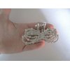 Generic Silver metal bow clear crystal hair claw clip bridal clip for medium fine hair