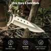 KEXMO Folding Pocket Knife - 3.46" Sharp Blade Olive Wood Handle Pocket Knives with Clip, Glass Breaker - EDC Knife for Dad Women Tactical Hunting Survival Camping Fishing Hiking Gift - Sliver