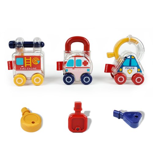 Generic Baby Montessori Educational Science Kits, Lock and Key Car Toys， for 18+ Months Preschool Children, Toddler Travel Toys Sensory Fine Motor Skills, Gift for Boys Girls