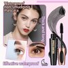 2 Pack Fiber Lash Mascara,Lengthening Thick Waterproof Black Mascara,Long Lasting Smudge-proof Clear Tube Mascara,All Day Exquisitely Full