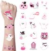 JoyfulGlam Pink Halloween Temporary Tattoos for Kids,Trick or Treat Fake tattoo Stickers for Boys and Girls Halloween Assorted Goodies & Party Favors - Goody Bag Stuffers