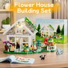 Flower House Building Set with LED Lights,Flower Shop Building Kits Creative Floral Greenhouse Kit for Girls Age 6+ (625PCS)