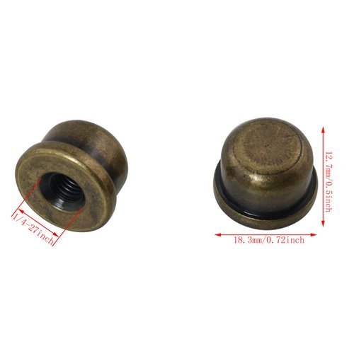 DGBRSM 2pcs Solid Lamp Finials Caps Tapped of Tops for Lamp Shade Holder Harp Lamp Finial Knob Lamp Accessories, Bronze