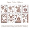 Brown Temporary Tattoo Stickers 8 Sheets Henna Stickers Exquisite Lace Mandala Waterproof Fake Tattoos stickers Parties Decoration Suppliers Flower Design for Women Arm Legs Body Art Party Decorations