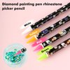 Telooco 4Pcs Rhinestone Picker Tool Self Adhesive Wax Pencil Diamond Art Tools Rhinestone Applicator Nail Point Drill Pen Resin Picker Dotting for Nail Art DIY with Pencil Sharpener