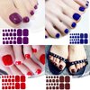 SILPECWEE 20 Sheets Toenail Polish Strips for Women Toe Nail Stickers Full Nail Wraps Self Adhesive Gel Nail Strips Toes Manicure Sticker for Nail Art Accessories with Nail File