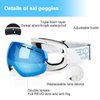 EXP VISION Snowboard Ski Goggles Men Women Youth, Anti Fog OTG Winter Snow Goggles Spherical Detachable Lens (Dream blue)