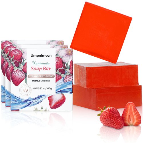 Umpeimvon 3 Pack Natural Bar Soap Handmade Soap Bar, Vegan Bath Soap Bars Gift Set, Organic Soap Bar for All Type of Skin, Body Bath Soap Bars for Women