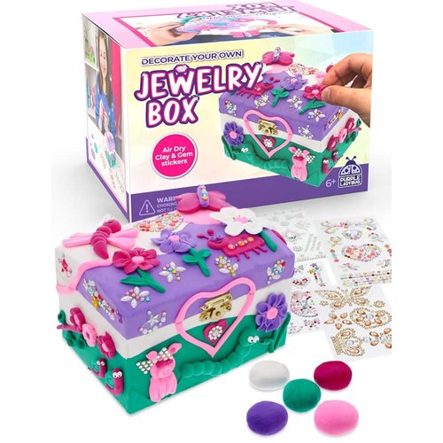 PURPLE LADYBUG Design Your Own Jewelry Box Craft Kit - DIY Jewelry Box for Girls 8-12, & Fun Girls Arts & Crafts Age 6-8 & Up - Great Birthday & Christmas Gifts for Girls 8-10 Years Old