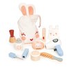 Mentari Toys - Bunny Make Up Set - 10 Pc Wooden Pretend Play Beauty Kit with Bunny Storage Bag - Role Play Toy with Realistic Pieces - Inspire Creativity and Imagination - Age 3+