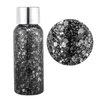 MAEPEOR Chunky Face Body Glitter Gel 19 Colors Mermaid Sequins Holographic Body Glitter Gel Long-Lasting Festival Makeup Glitter Paint for Face Body Hair Nails (30g, 010 Black)