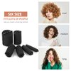 56 Pieces Foam Sponge Hair Rollers Soft Sleeping Hair Curler Assorted Sizes Flexible Hair Styling Sponge Curler with Stainless Steel Rat Tail Comb Pintail Comb for Hairdressing Styling (Black)