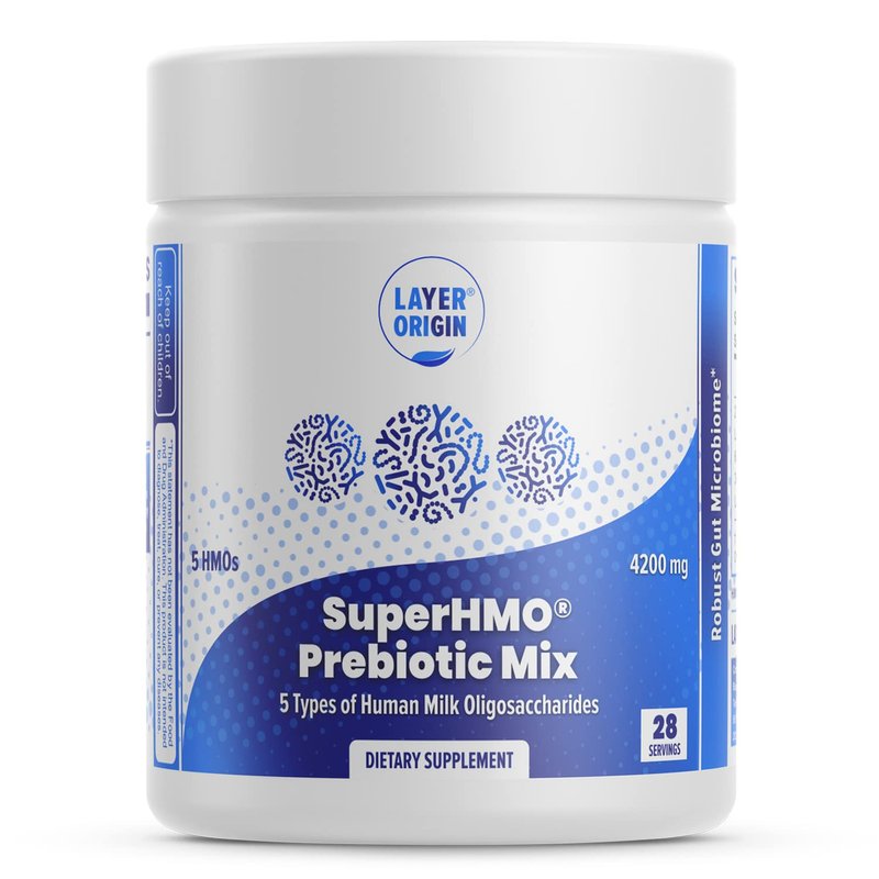 Layer Origin SuperHMO Prebiotic Mix with 5 HMOs for Gut, Digestion, Brain Health - Powder, 28 Ser...