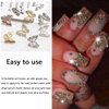 TemBelle Nail Charms, 50 Pcs Butterfly Nail Charms 3D Butterflies Shape Charms for Nails Gems, Nail Art Decorations Supplies (25Pcs Gold, 25Pcs Silver)