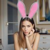 SUMERSHA 2Pcs Easter Bunny Ears Headband Rabbit Ear Headband Easter Cosplay Hairbands Halloween Party Costume Accessories (White, Gray)