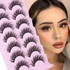 FANXITON Wispy False Eyelashes Natural Look Short Mink Lashes Fluffy Curly 3D Faux Mink Eyelashes 7 Pairs Pack